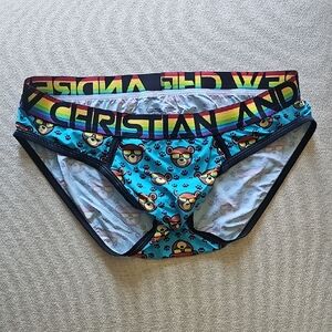 Andrew Christian Blue Bear Print Briefs